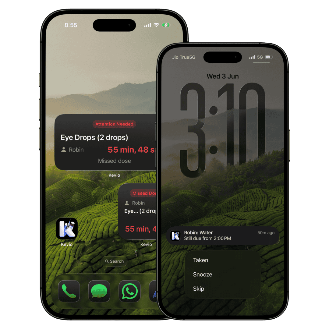 Kevio notifications and widget